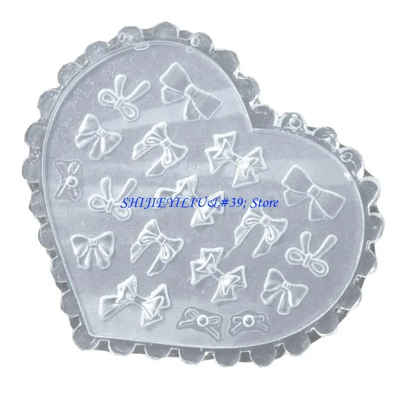 

E21F бантик для дизайна ногтей, силиконовая форма, 3D формы для литья ногтей, рельефные трафареты для ногтей, скульптура, для