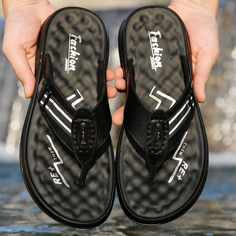 Men's Summer Fashion Comfortable Thong Slippers Soft Bottom Anti-Slip Trendy Beach Shoes-902 image 3