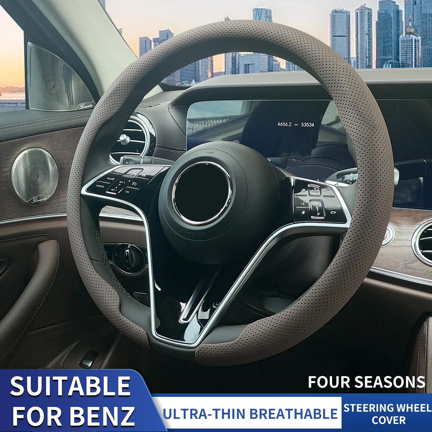 

2026 Suitable For MERCEDES-BENZ C260l E300lGLCGLB220GLA200l 38cm Anti-Slip Ultra-Thin Luxury Car Steering Wheel Cover Wrapper
