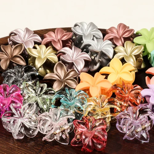 Imagen 1 del producto 10 Uds. Pinza para el pelo de flor de huevo pequeño, pinzas para el pelo mate de cangrejo, pasadores de horquilla a la moda para mujer, accesorios para el cabello dulces, tocado, peinado