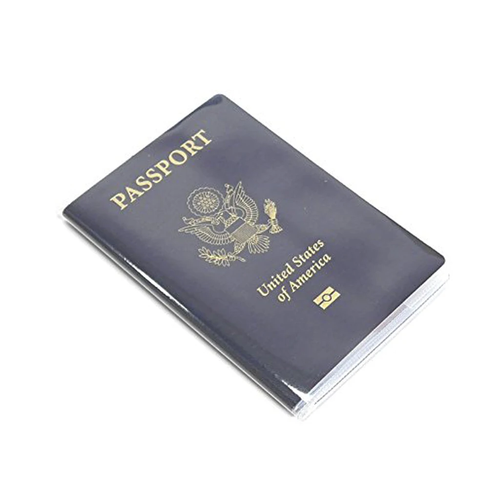 Transparent Passport Cover Plastic Passport Protector with Clear Card Holder Waterproof Travel Pouch for Documents