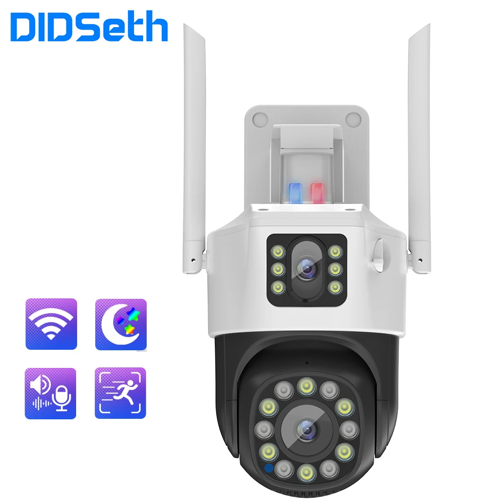 DIDSeth 4MP 8X Dual Lens PTZ WIFI IP Camera There Lans CCTV Cam Night Vision Wireless Security Camera Outdoor Video Surveillance