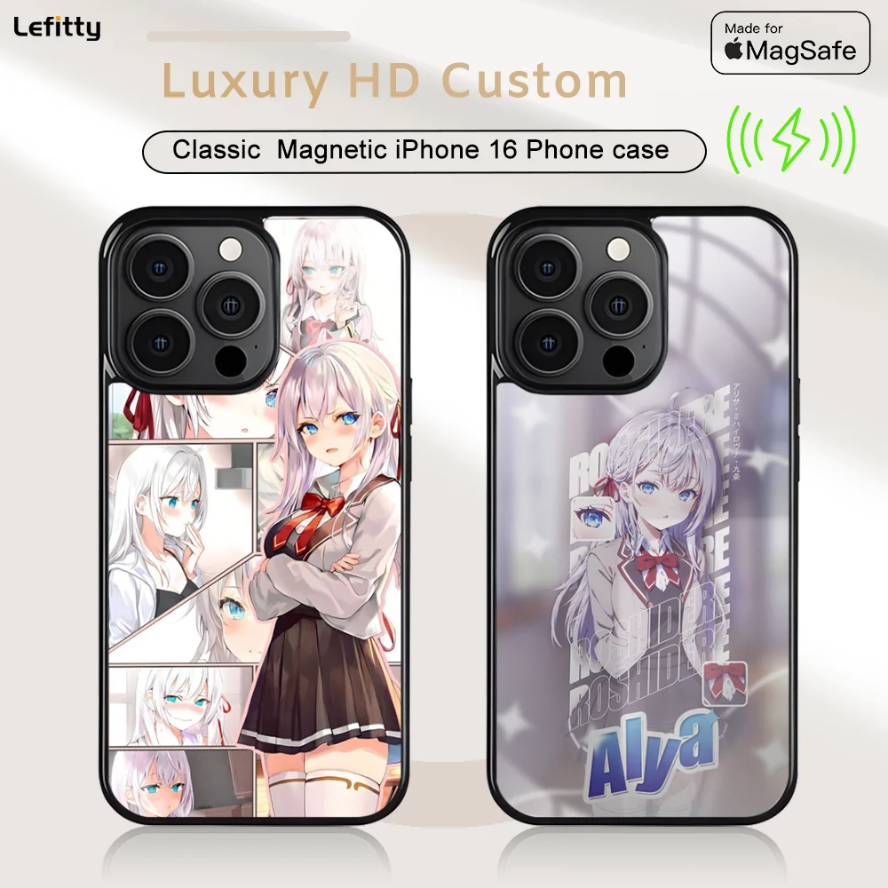 

Kawaii Anime Girl A-Alya Phone Case For iPhone 16 15 14 13 12 11 Pro Max Plus Mini Magnetic Magsafe Wireless Charging Cover