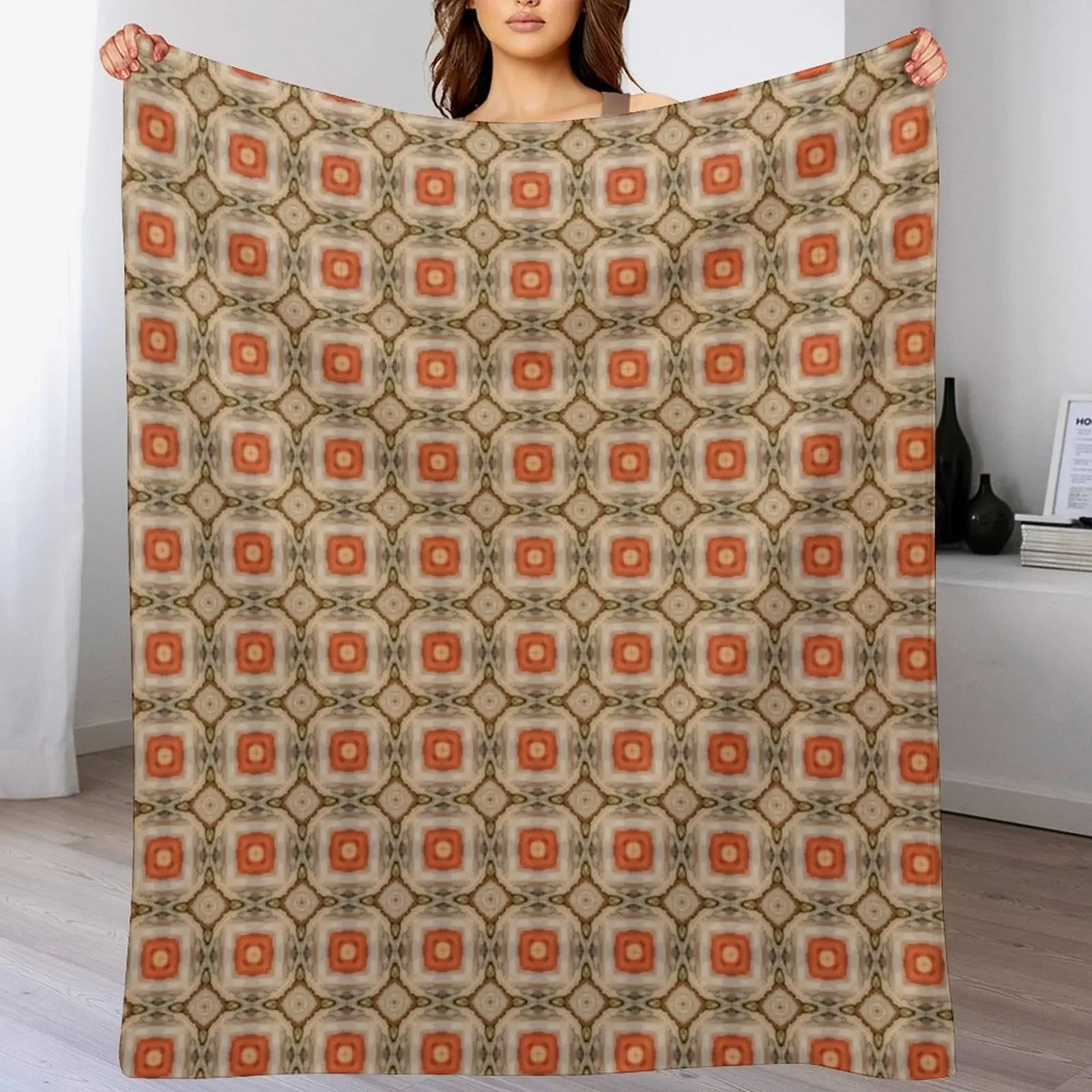 Mosaic ~ Terra- Fish, Salmon, Seaweed Throw Blanket Air Conditioner Soft Blanket for Office Home