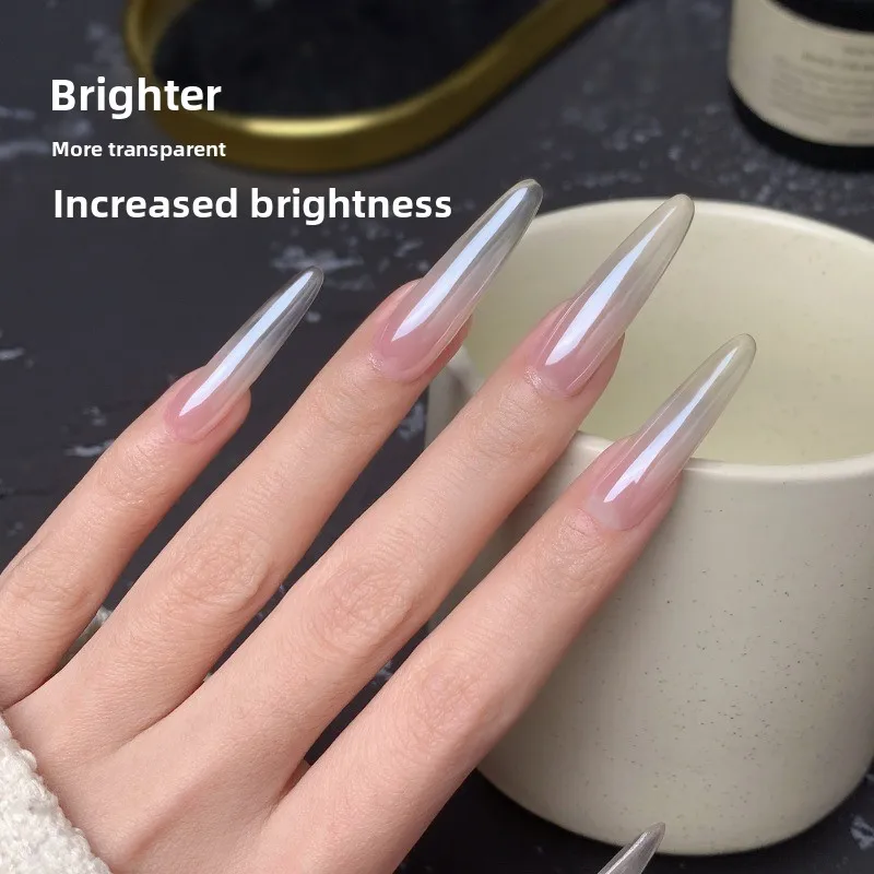 New Nail Mirror Bright Plating Aurora Chrome Powder for Nails Moonlight Pearl White Rubbing Powder Manicure Chrome Flash Dust 5