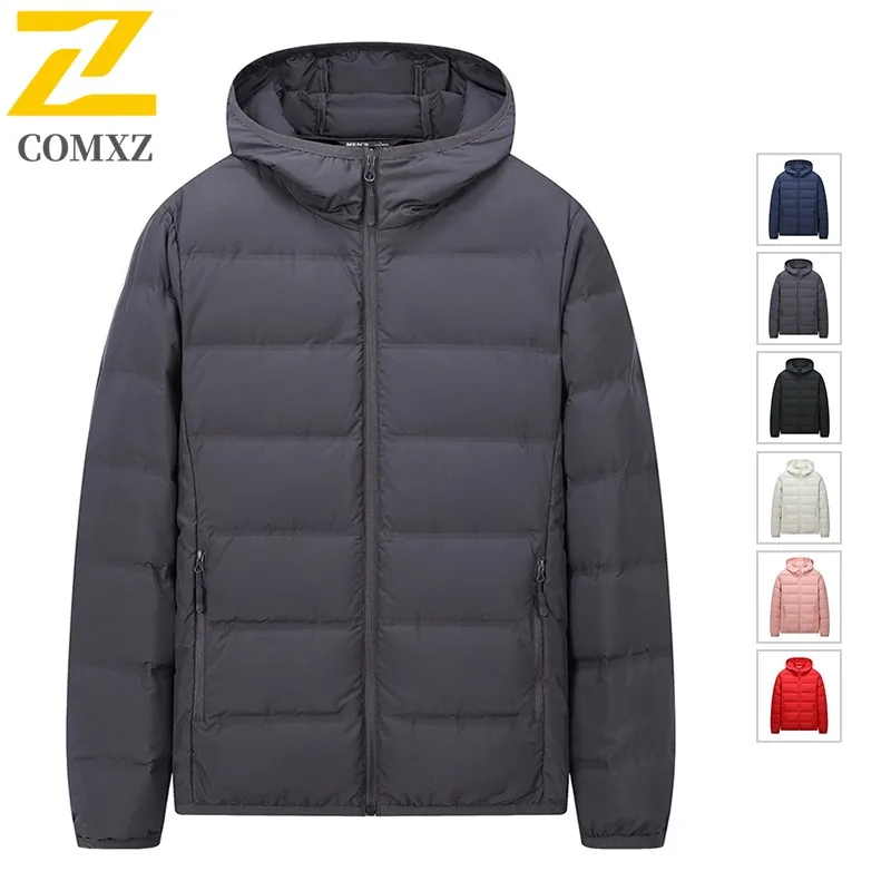 

COMXZ Casual Hooded Men Down Jacket Outdoor Exploration Thick Warm Parka Leisure Everyday Wear Light Winter New Apparel