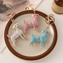 Cute Dog Crystal Rhinestone Keychain Women's Handbag Pet Pendant Souvenirs and gifts