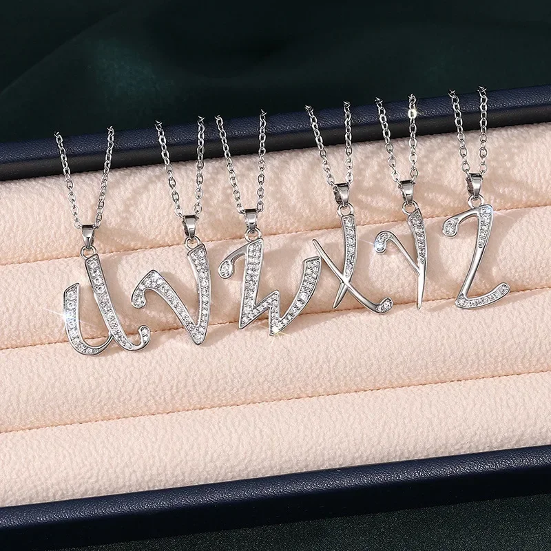 2026 New 26 Letter Zircon Necklace Design, Trendy English Pendant, Fashionable Temperament, High-end Personality, New Necklace