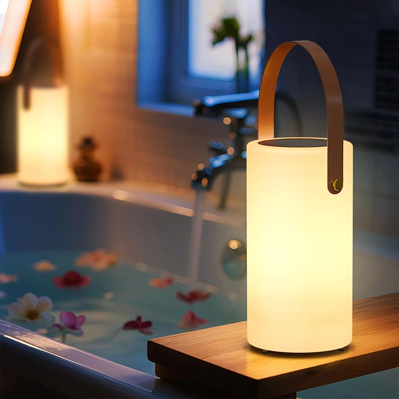 Solar Table Lamp Outdoor Lantern 2 in 1 Rechargeable Battery Operated Portable LED Cordless Lights with Remote 8 Colors view 4