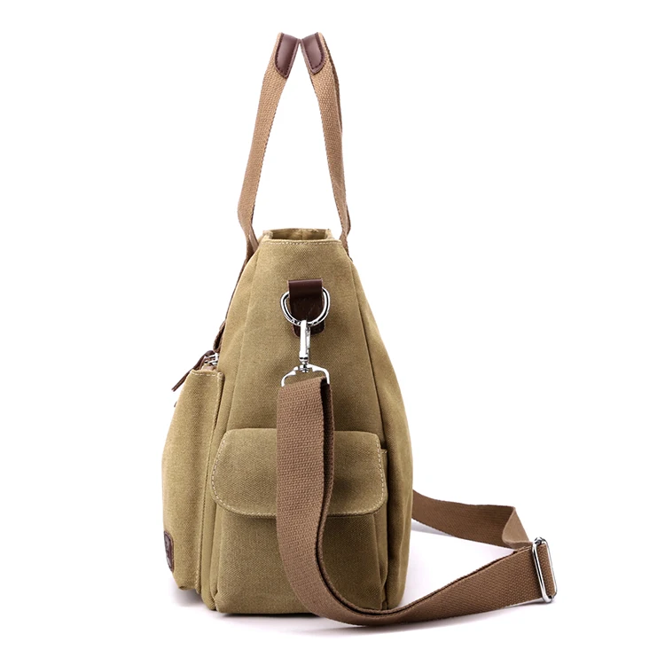 Canvas Retro Umhängetasche, Handtasche für Pendler, Schultertasche, Arbeitstasche, Handtasche mit großem Fassungsvermögen – Detail 1
