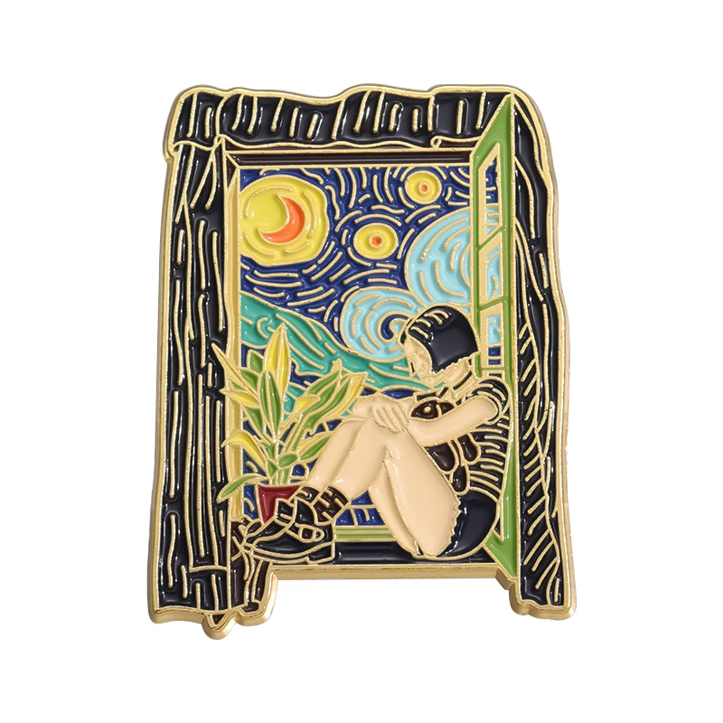 Art Paintings Lapel Pins Briefcase Enamel Pin Backpack Artistic Brooch Accessories for Jewelry Badges for Clothes Gift