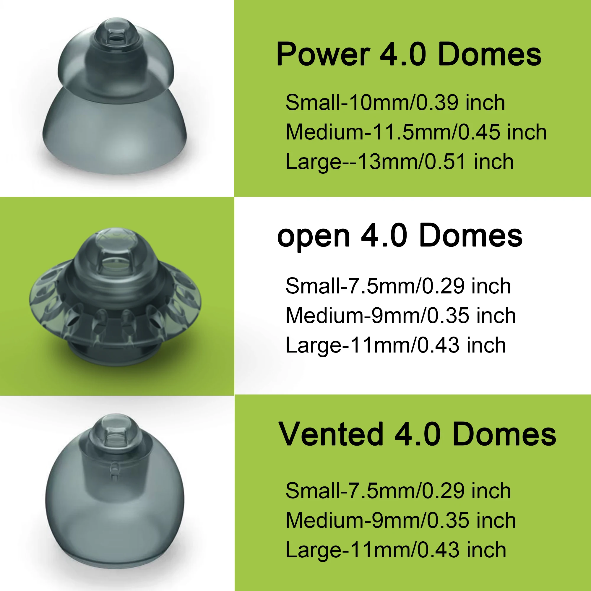 قباب مساعدة للسمع لاستبدال Phonak، أداة مساعدة السمع فوناك 4.0 قباب 10 قطع، قباب عالمية لسماعات Phonak-Unitron RIC