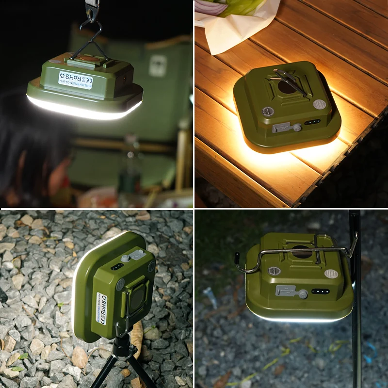 MOSLIGHTING Outdoor Camping Light Multifunctional Solar Charging Tent Light, 4 Lighting Modes, Portable Night Lamp Fishing Light
