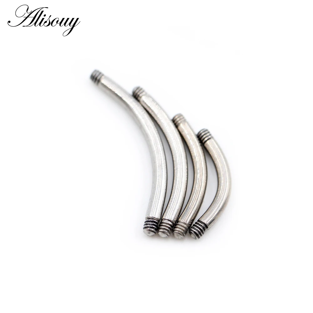 Alisouy 1PC 14G/16G Body Piercing Needles Medical Lip Nose Ring Kit Surgical Steel Tool Curved Rod 6/8/10/12mm