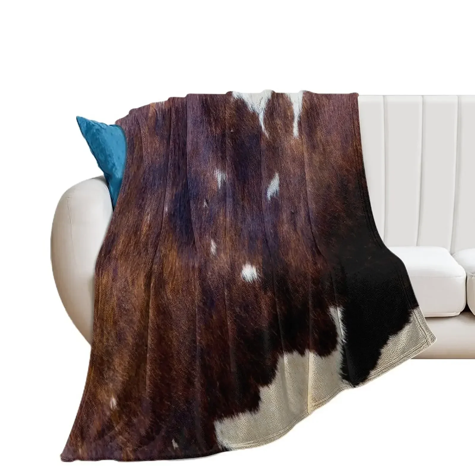 Rusty wild cowhide decor Throw Blanket Travel Designers blankets and throws Blankets