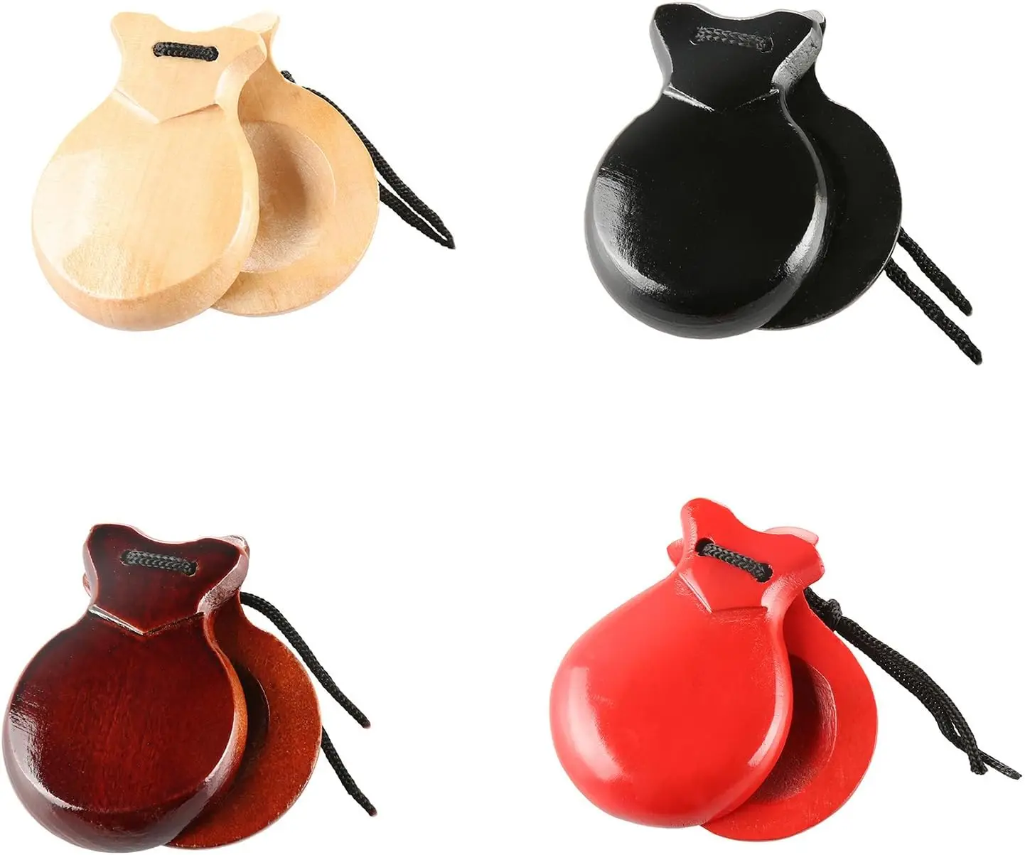 

2Pcs Traditional Spanish Flamenco Castanets with Hand Strings Hand Clappers Children Percussion Musical Instrument 2025 New