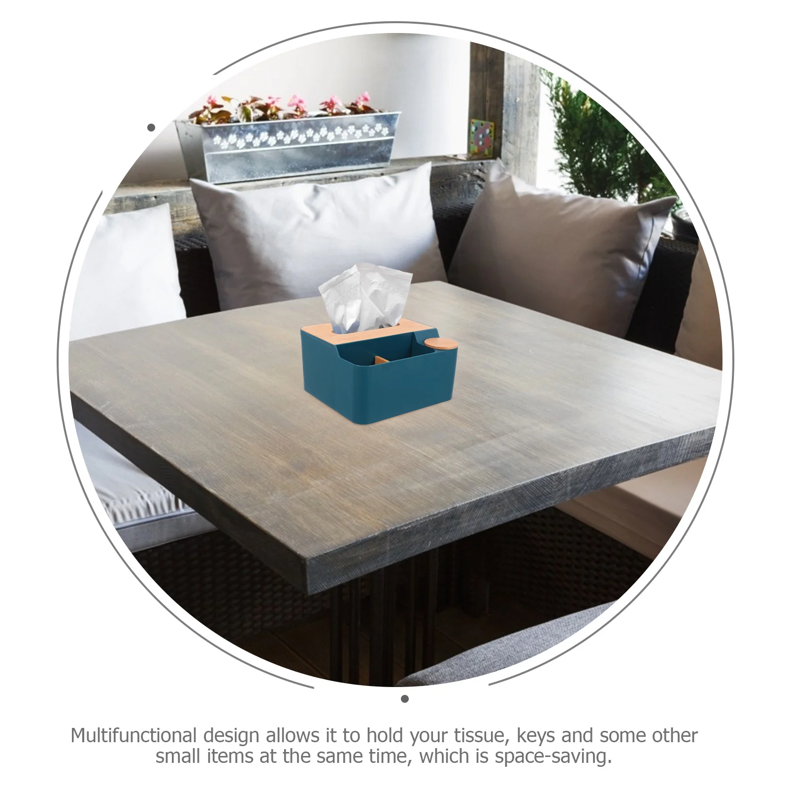 

Wooden Lid Remote Control Tissue Box Multifunctional Desktop Storage Organizer For Home Office Hotel Plastic Compartment Holder