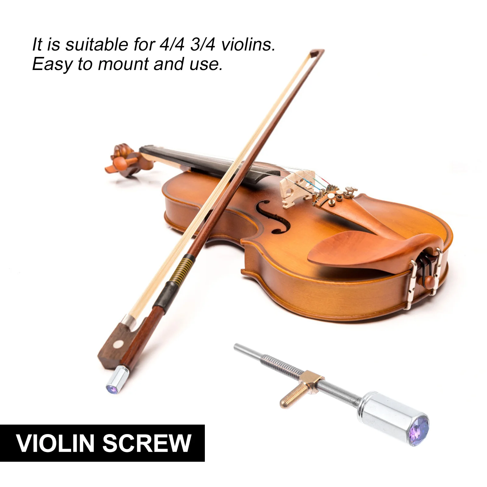

Small Metal Violin Bow Screw Part Copper Material Long Term Use Fit for Violin Fittings Replacement Instrument Accessories Parts