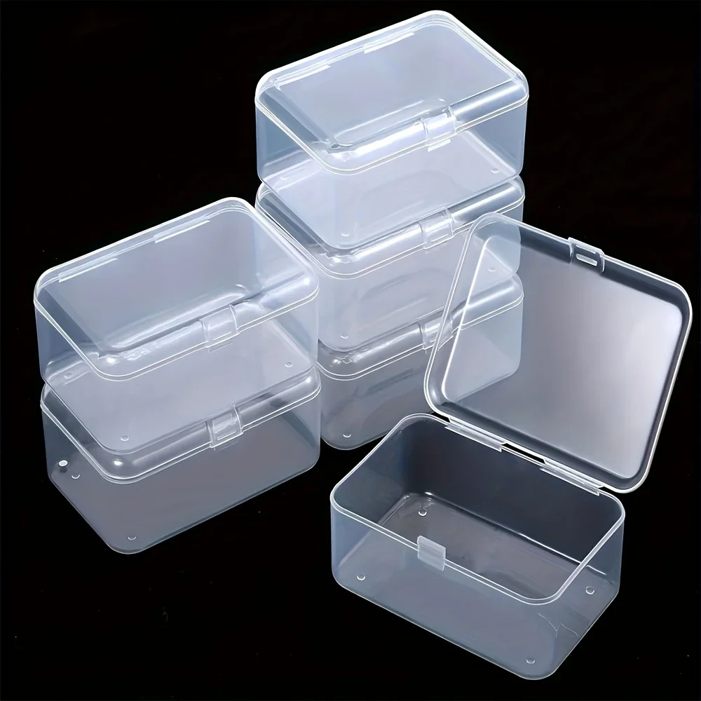 6 Stück Klare Kunststoff-Aufbewahrungsboxen, Transparente Organizer-Behälter für Kleinteile zu Hause, im Büro und in der Küche – Detail 1