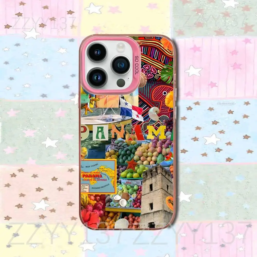 حافظة هاتف بنما الاستوائية لهاتف آيفون 16,15,14,13,12,11,8,7,Pro,Max,Plus,Mini,XS,SE غطاء وردي غير لامع مقاوم للصدمات #3