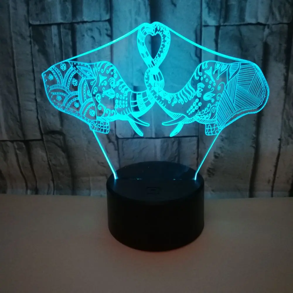 

Animal Elephant 3d Night Lamp Usb Powered Multi Color Touch Led Visual Gift 3d Table Lamp Acrylique Usb Desk Lamp