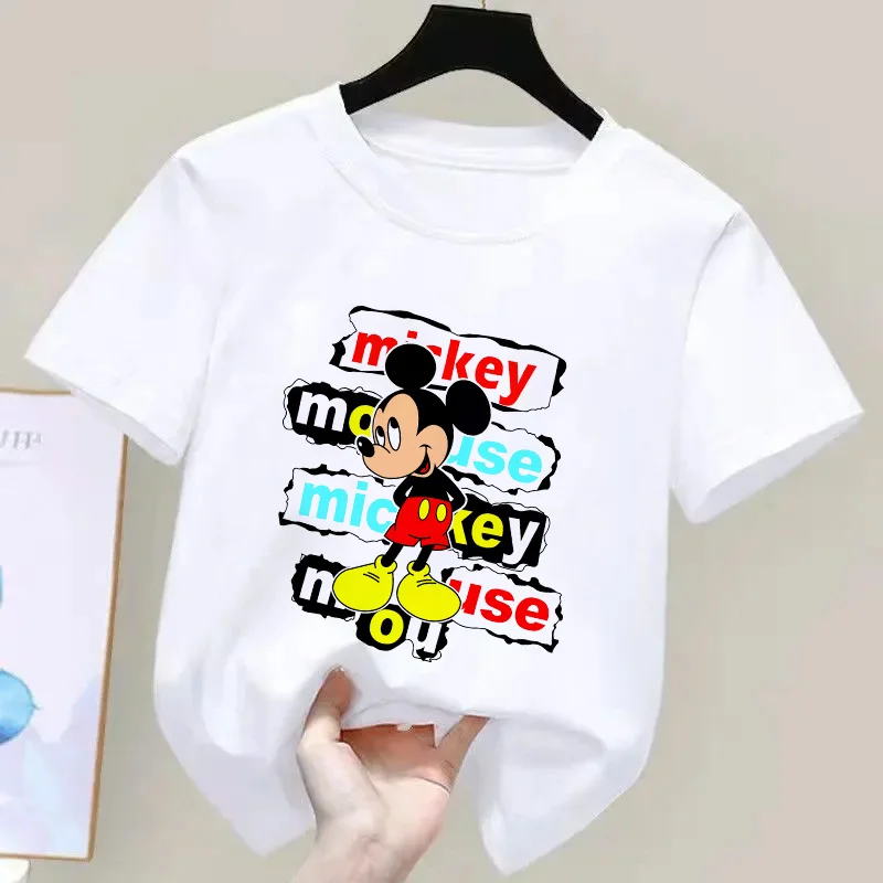 

Mickey Mouse Children T-Shirt Kawaii Minnie Animal Cartoons Kids Tee Shirts Anime Casual Clothes Boy Girl Tops Cute Short sleeve