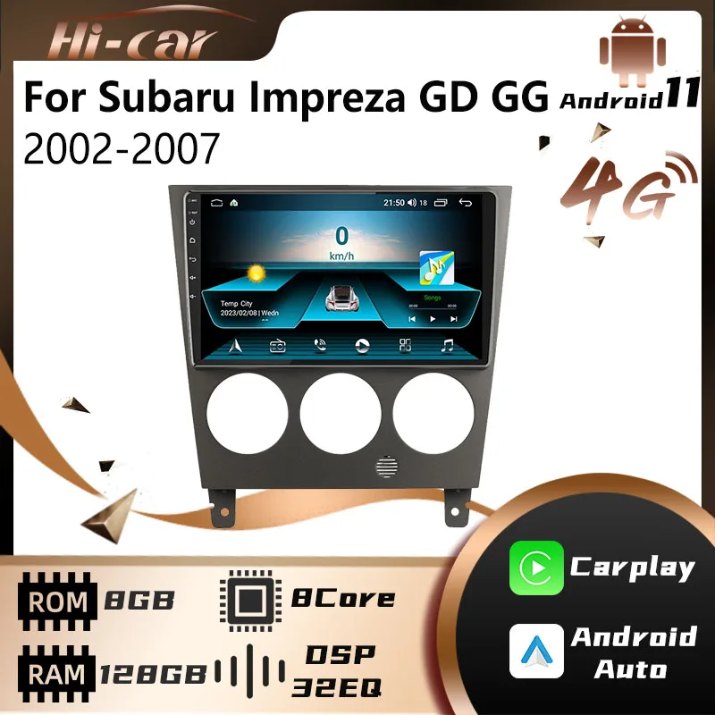 

2 Din Android Car Radio Stereo for Subaru Impreza GD GG 2002-2007 Multimedia Player Navigation GPS Android Head Unit with Frame