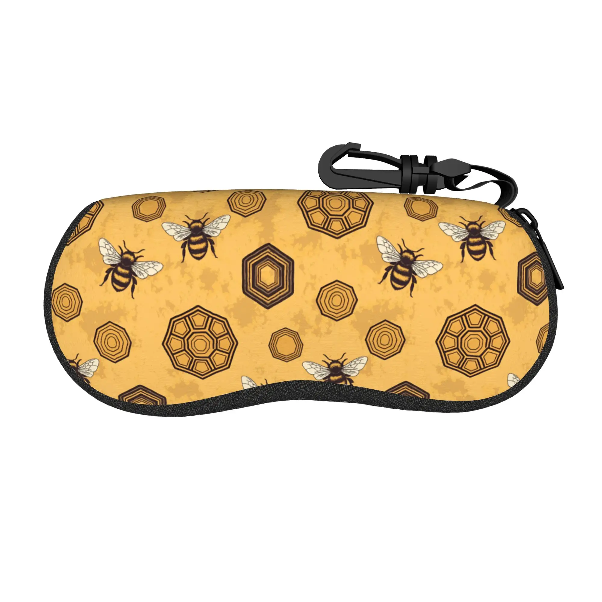 honeycomb bee cute bees Glasses Case Girls Convenient Box  Eyeglasses Protector Kawaii Eyeglasses Box