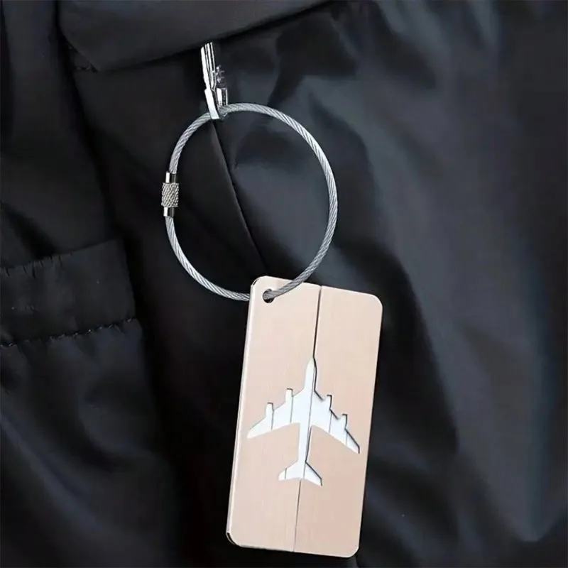 10-piece Stainless Steel Wire Travel Backpack Keychain Luggage Tag Bag Ring Wire Braided Keychain Luggage Tag Ring Tag Holder