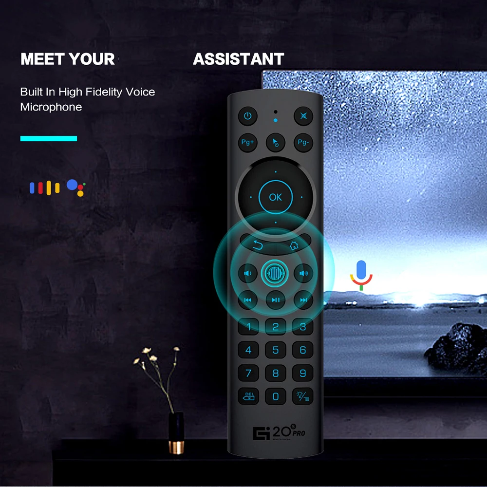 G20S PRO Inteligentny pilot głosowy 2.4G Bezprzewodowy podświetlany żyroskop BT5.0 Air Mouse Nauka na podczerwień dla Android TV Box G20 BTS Plus