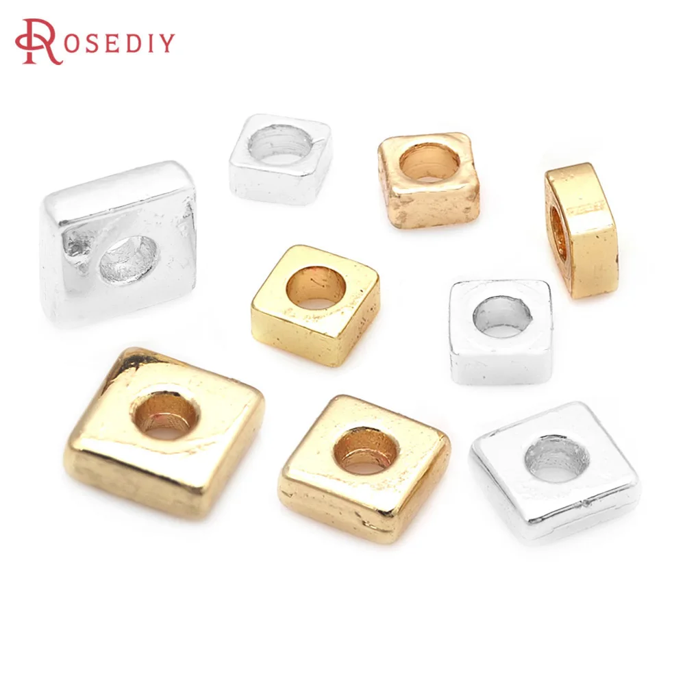 50PCS 2MM 2.5MM 3MM 4MM Square Bracelets Beads Spacer Beads High Quality Diy Jewelry Accessories Making Rosediy official-website