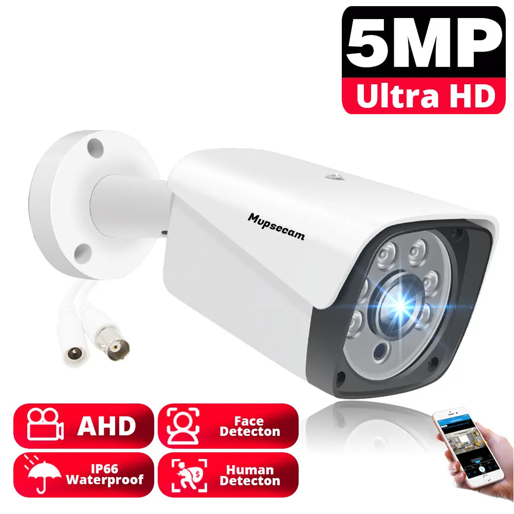 

Full HD 5MP Security CCTV AHD Camera 6in1 Coaxial Digital Home Outdoor Waterproof Ip66 Ir Infrared Night Vision For AHD DVR