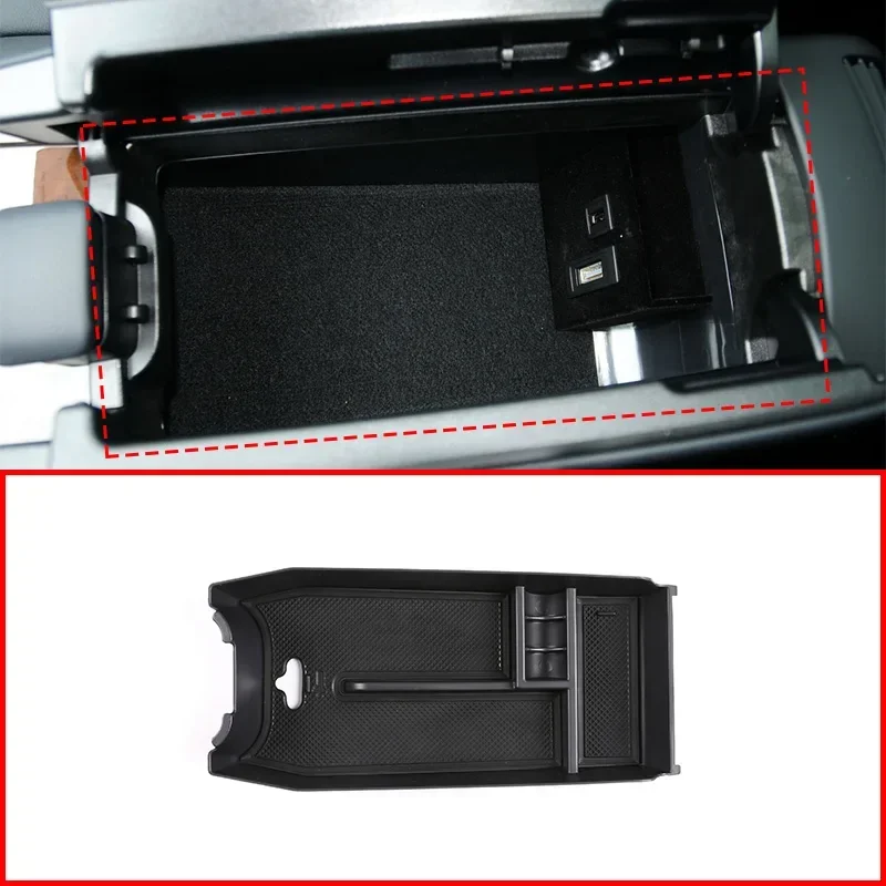 

For Mercedes Benz E Class W212 2012-2015 ABS Black Car Armrest Box Storage Box Mobile Phone Storage Box Car Accessories