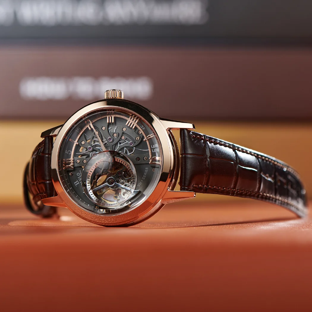 مستطيل الرجعية الرجال عادية الهيكل العظمي التلقائي الساعات الميكانيكية جلد العجل حزام المعدنية كريستال زجاج مقاوم للماء ساعة الهاتفي 45 مللي متر VM