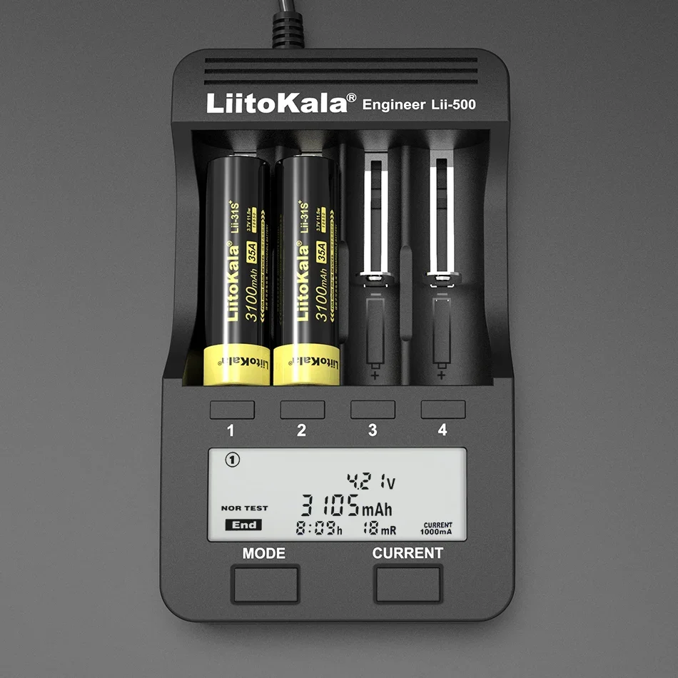 2pcs Original LiitoKala Lii-31S 18650 Battery 3.7V Li-ion 3100mA 35A Discharge Batteries 4.2v high drain devices Flat head