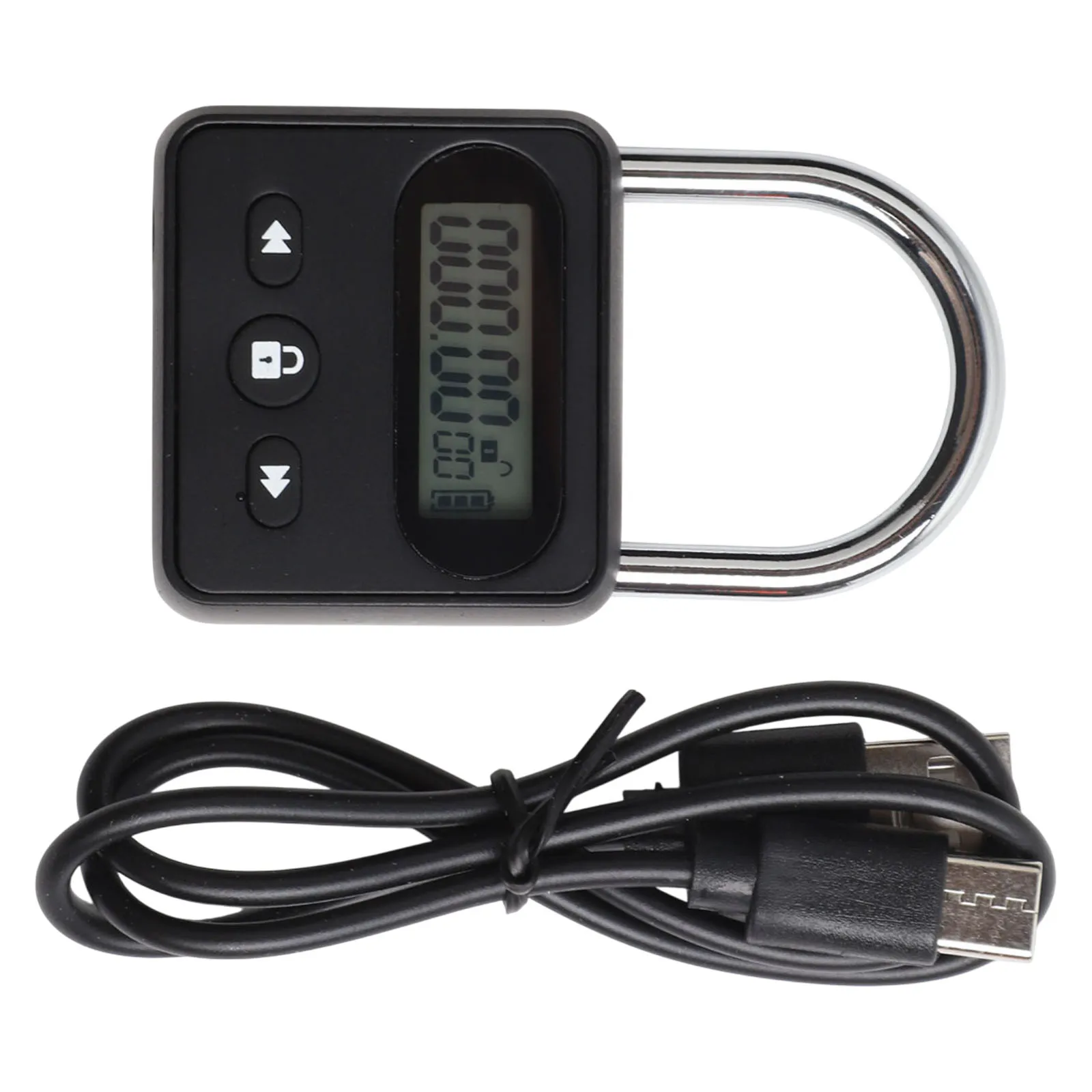 Metal Timer Lock LCD Display Multi Function Electronic Time Electronic Lock Timer Padlock Luggage Padlock Rechargeable