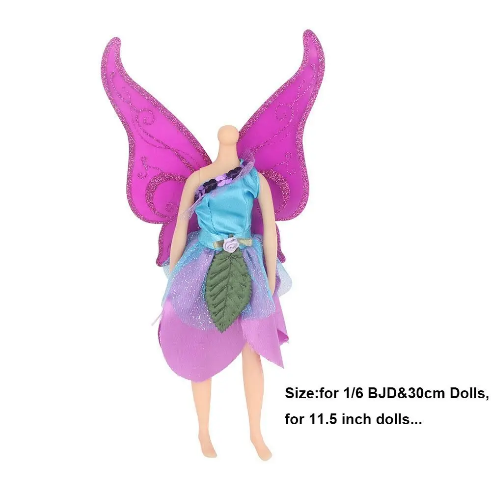 Fashion Doll Shiny Clothes Fairy Dresses For 1/6 BJD&30cm Doll Gauze Skirt  Wing Skirt For Doll Accessories Toys