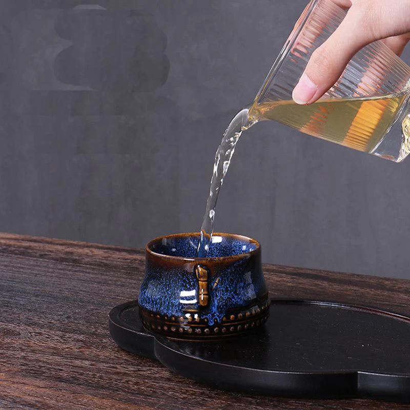 Kiln Transformation Tea Cup Master Cup Ceramic Kung Fu Cup Tea Bowl Home Desktop Decoration Tea Cup Tea Set Accessories LF436