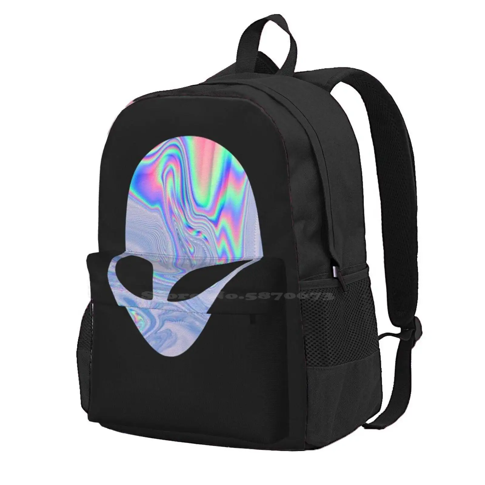 Out Of This World Hot Sale Schoolbag Backpack Fashion Bags Aliens Et Extra Terrestrial Space Holographic Trippy Acid Trendy