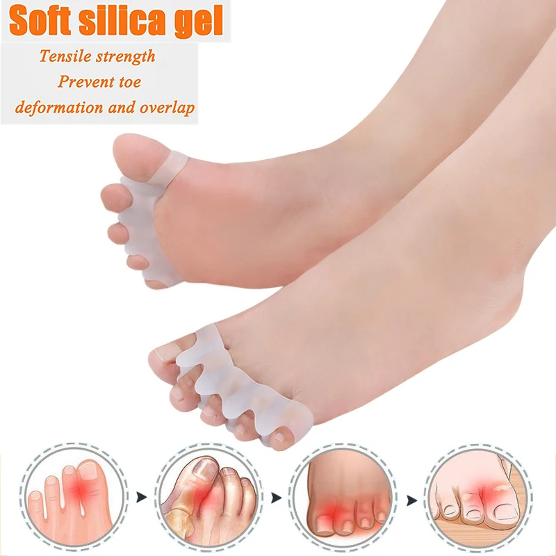 Pexmen 2/4Pcs Gel Toe Separator Soft Toe Spacer for Men and Women – Gentle Cushioning for Toes, Helps Restore Toes to Their Natu