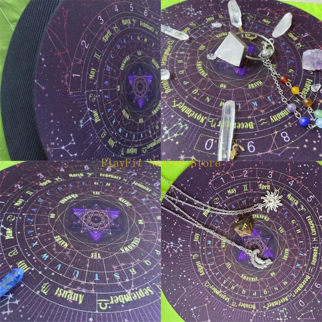 

242F Круглая форма 22 см. Маятник гадания алтаря табличка настольная игра для карт для карты руны руны на столовой ткани игра