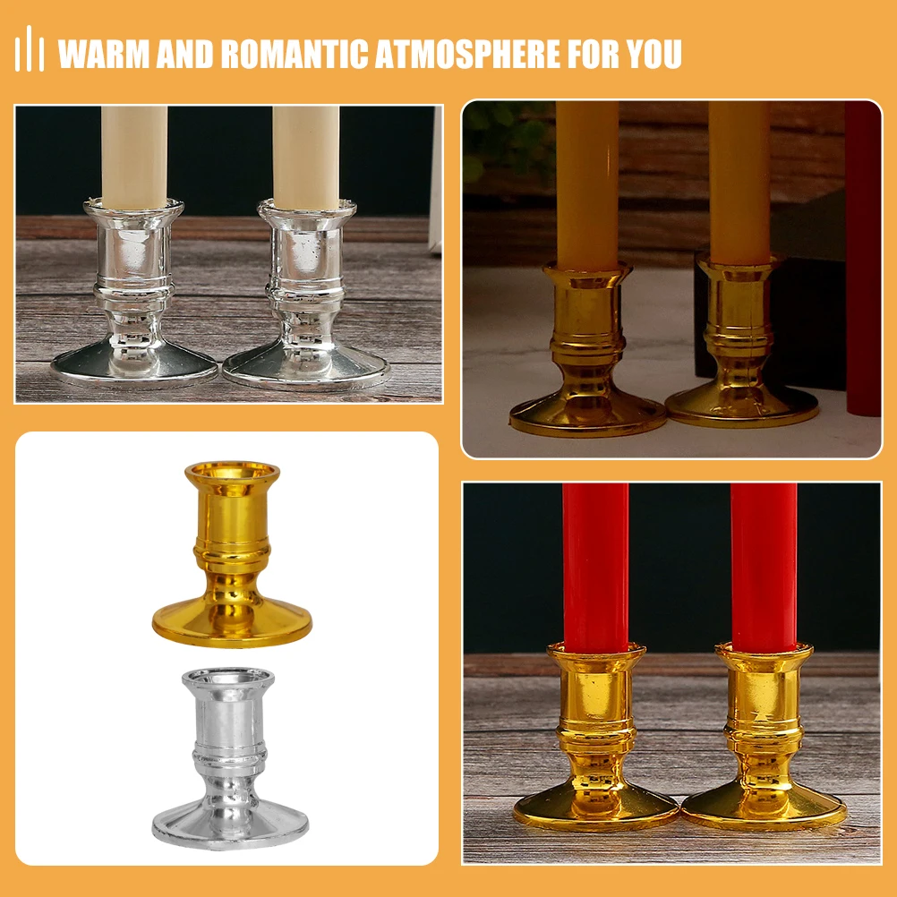

12Pairs Electronic Holder Sets Plastic Pillar Bases for Home Living Room Wedding Party Decorative Centerpieces