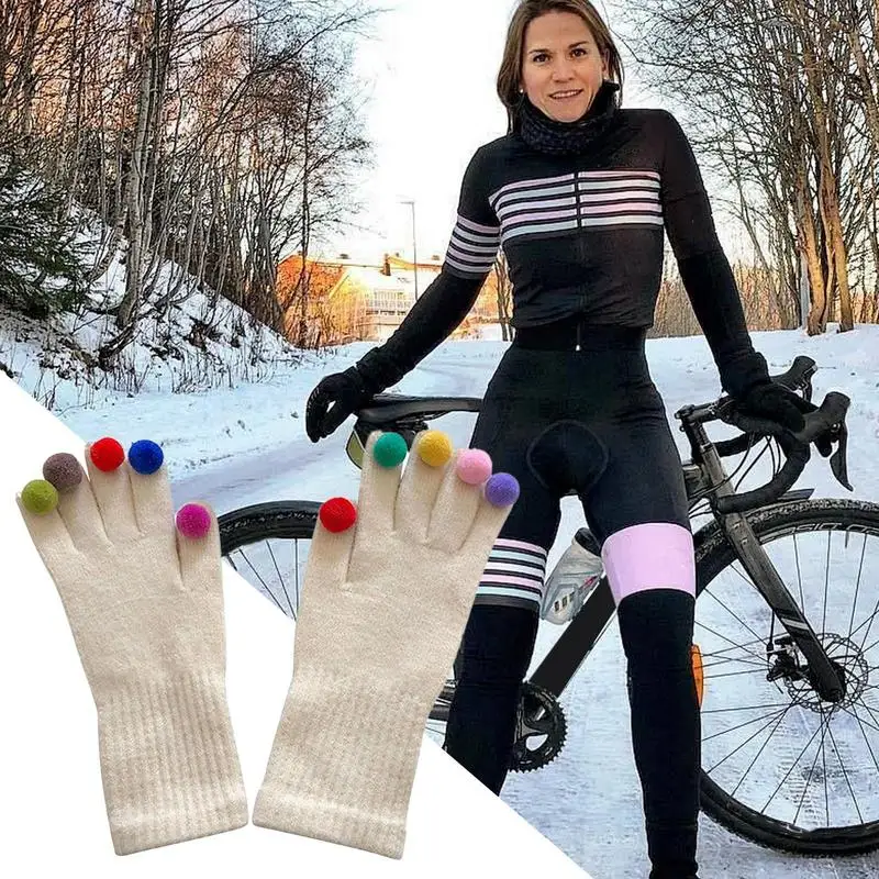 Winter Gloves For Women Colorful Cold Weather Mittens Winter Biking Gloves Thermal Mittens Fashionable Women Winter Glove For