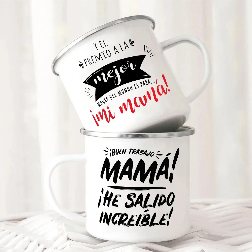 

Эмалированная кружка Good Job Mom с принтом, подарок на день матери, кофейная ручка, кружки для вечеринки, напиток, вино, сок, чай, эмалированная кружка на день матери, лучший подарок