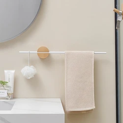 40/50cm Walnut Towel Bar Towel Hanger Bath Towel Holder Aluminum Alloy Bathroom Hanging Towel Rack Single Rod Toilet Stand