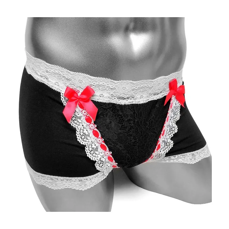 

Cotton Boxer Panties For Sissy Lovely Lolita Men Sexy Boxers Shorts Underwear Lingerie Softy Breathable Male Panties Undies
