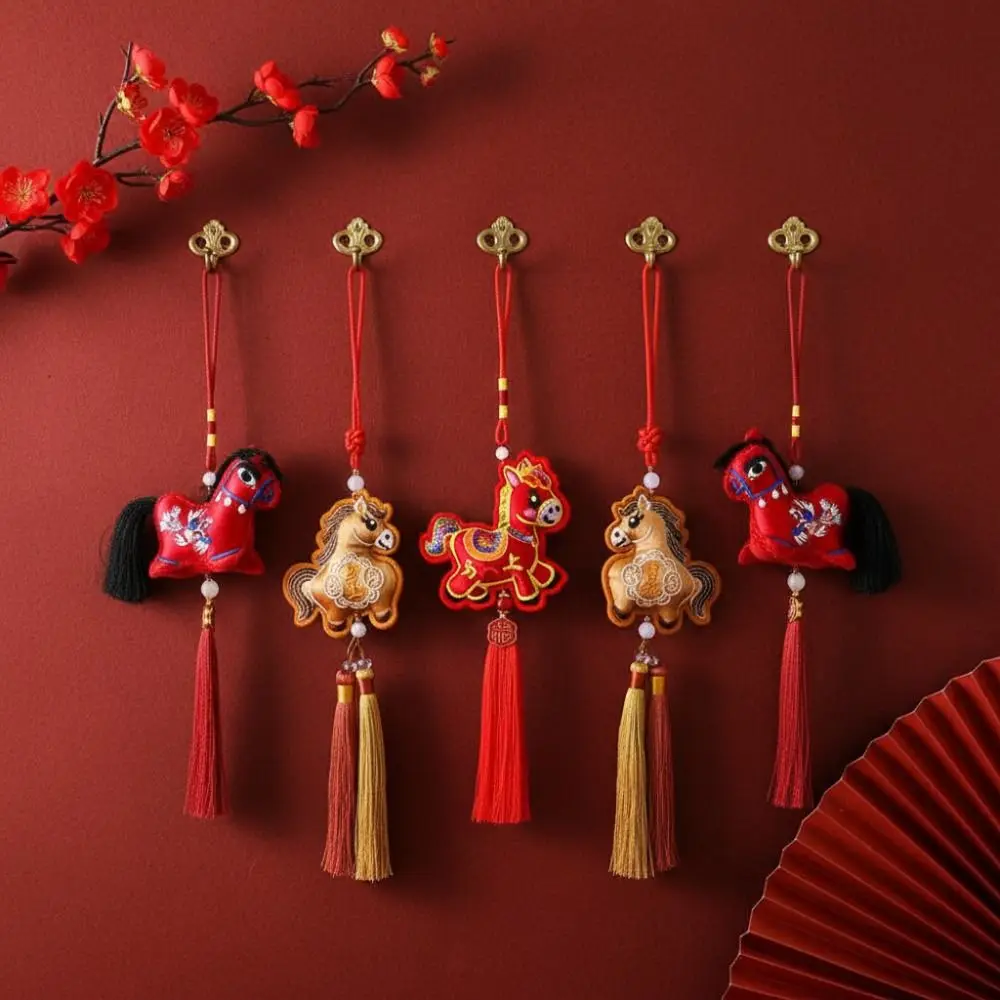 حزمة بخور السنة الصينية الحمراء الصينية الجديدة مع شرابة زودياك مهرجان الربيع جرس قلادة مهرجان جو المحمولة #5