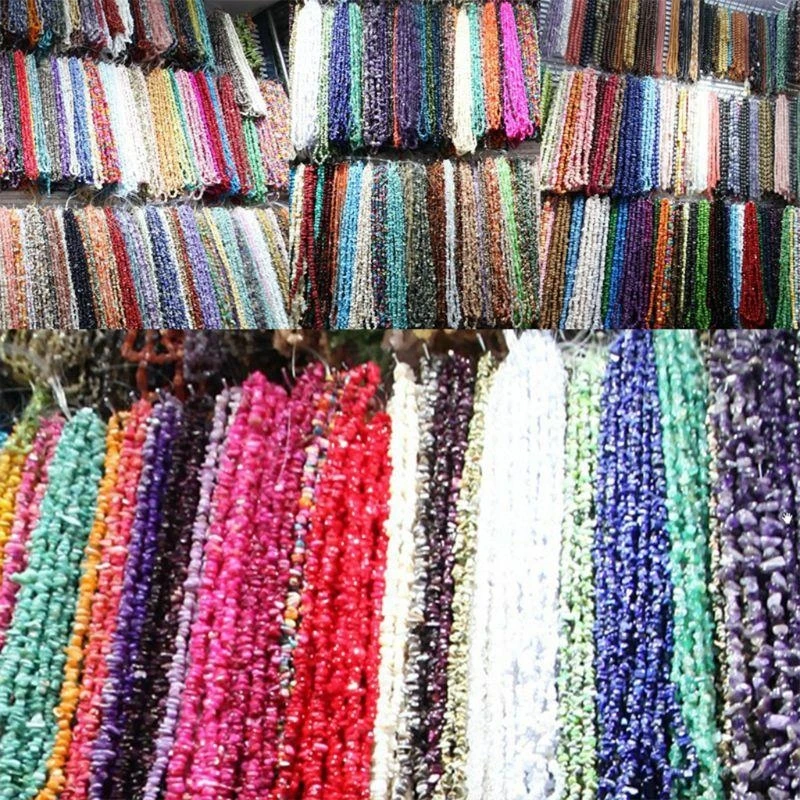 

49MF 15 Color Assorted Beads Irregular Natural Chips for DIY Jewelry Making
