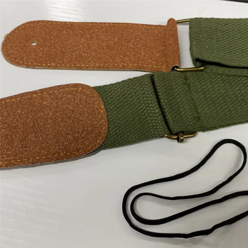 Guitar Strap Folk Adjustable Pure Cotton Guitar Strap Electric Guitar Strap Acoustic Guitar Universal Strap(Khaki)