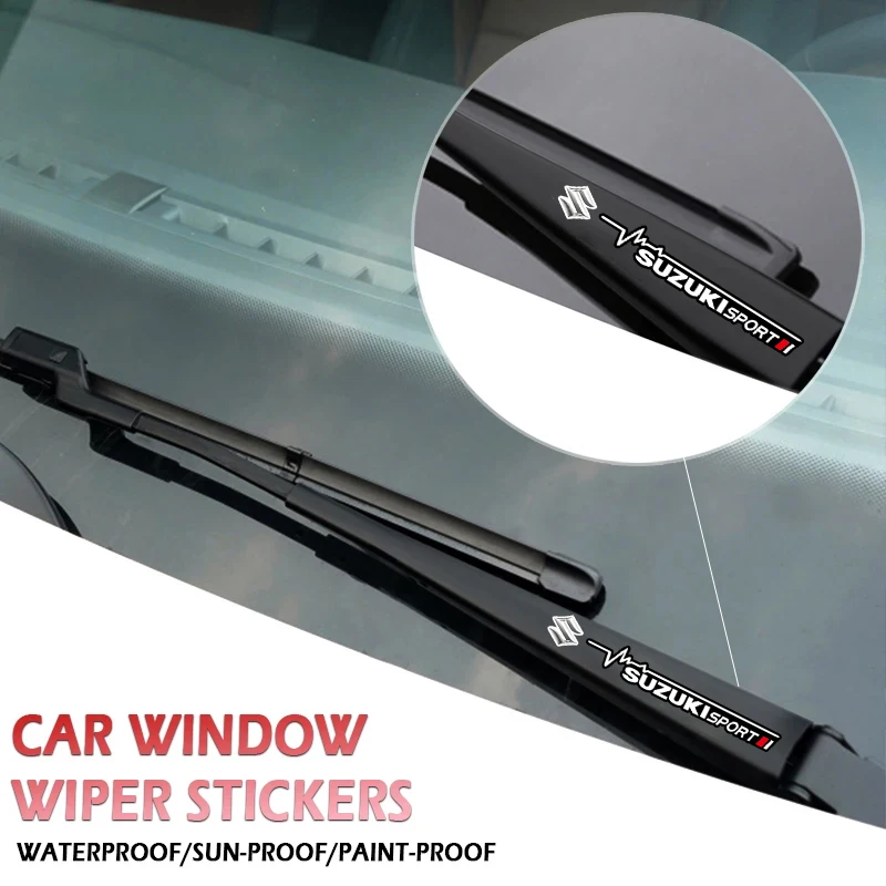 

4Pcs Car Front Rear Wiper Stickers Window Trunk Decoration For Suzuki Swift Vitara Jimny Ignis Baleno Samurai Alto Splash Kaiser